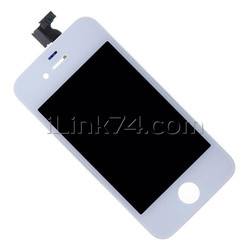 Дисплей (LCD экран) для Apple iPhone 4, с тачскрином, белый, AAA