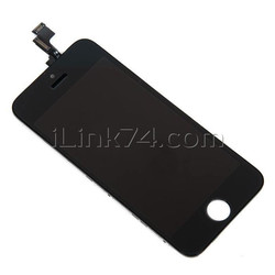 Дисплей (LCD экран) для Apple iPhone 5S, с тачскрином, черный, AAA