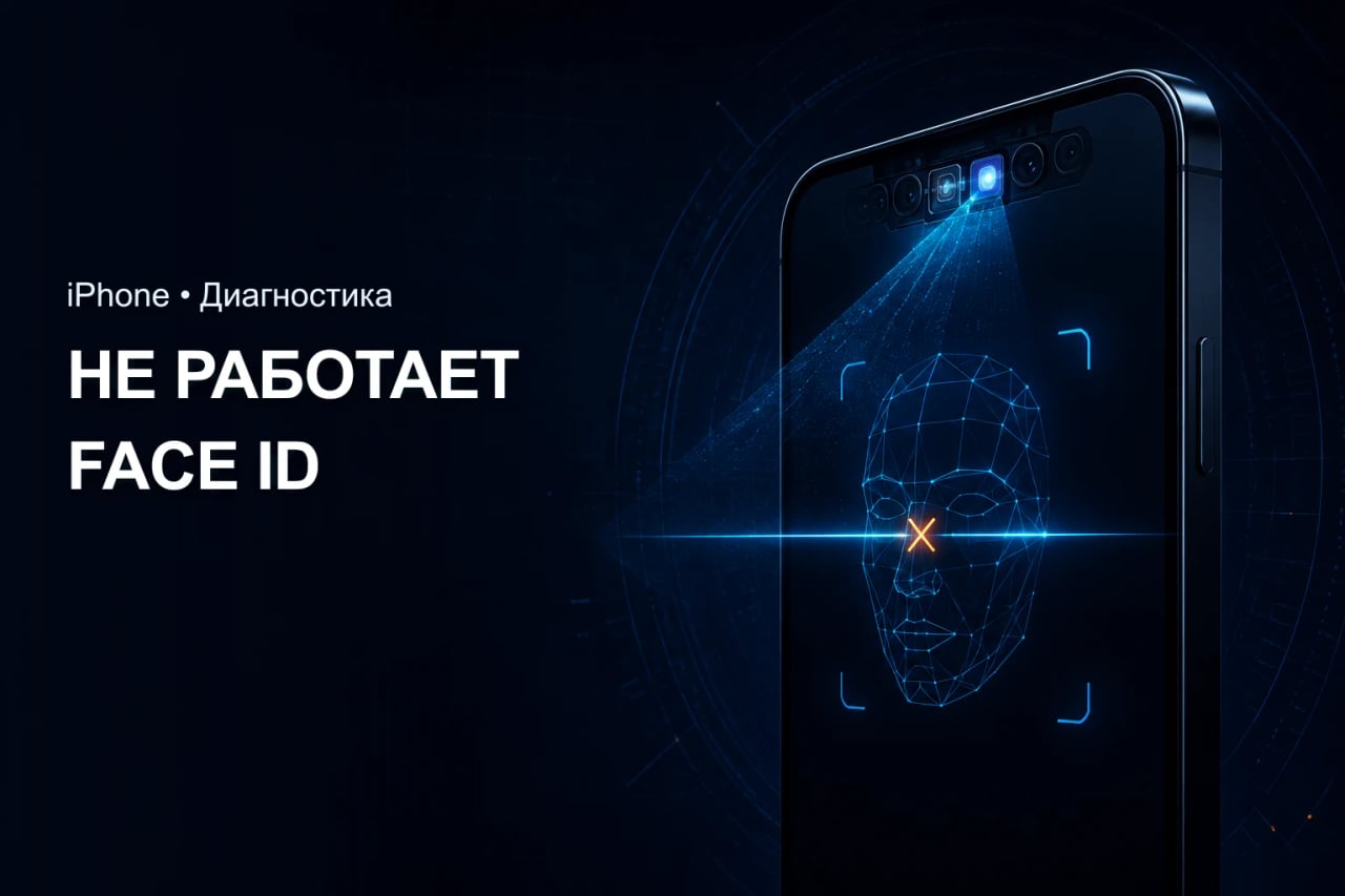 Что проверить, если Face ID не работает iPhone со сканированием лица и зоной датчиков Face ID и камеры TrueDepth