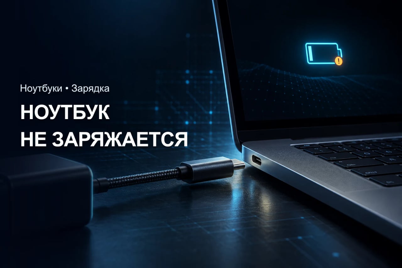 Ноутбук, адаптер питания и предупреждение батареи во время проверки зарядки